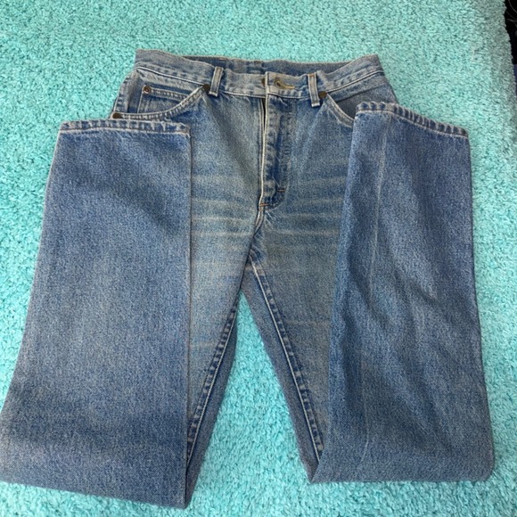 Vintage Lee Jeans Men's Light Wash Denim Pants Straight Leg Classic union tag - Picture 3 of 5